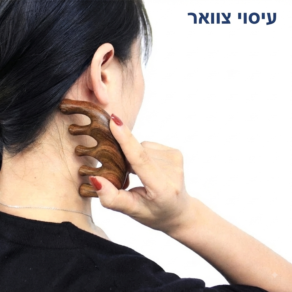 מעסה עץ טבעי בעיצוב ארגונומי לספא ביתי